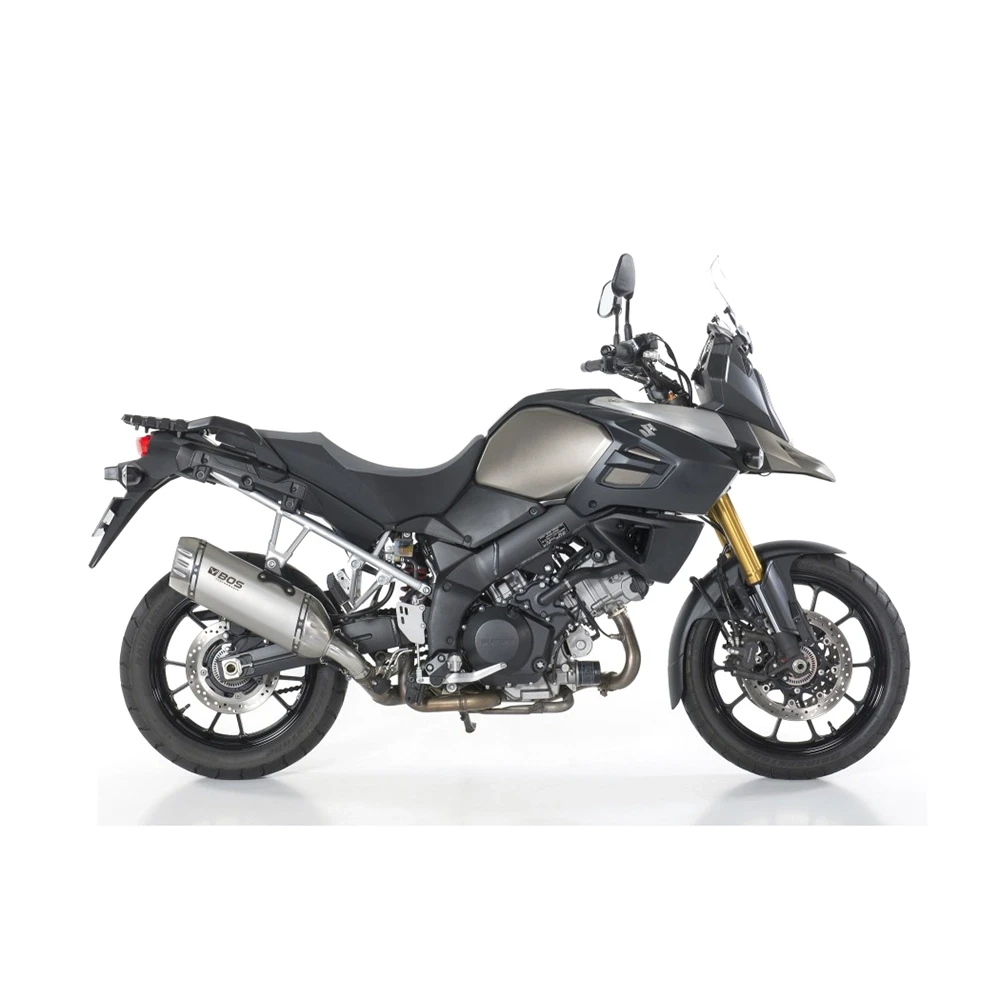 Auspuff BOS DESERT FOX in Edelstahl- matt zu Suzuki (CH-Homologiert)