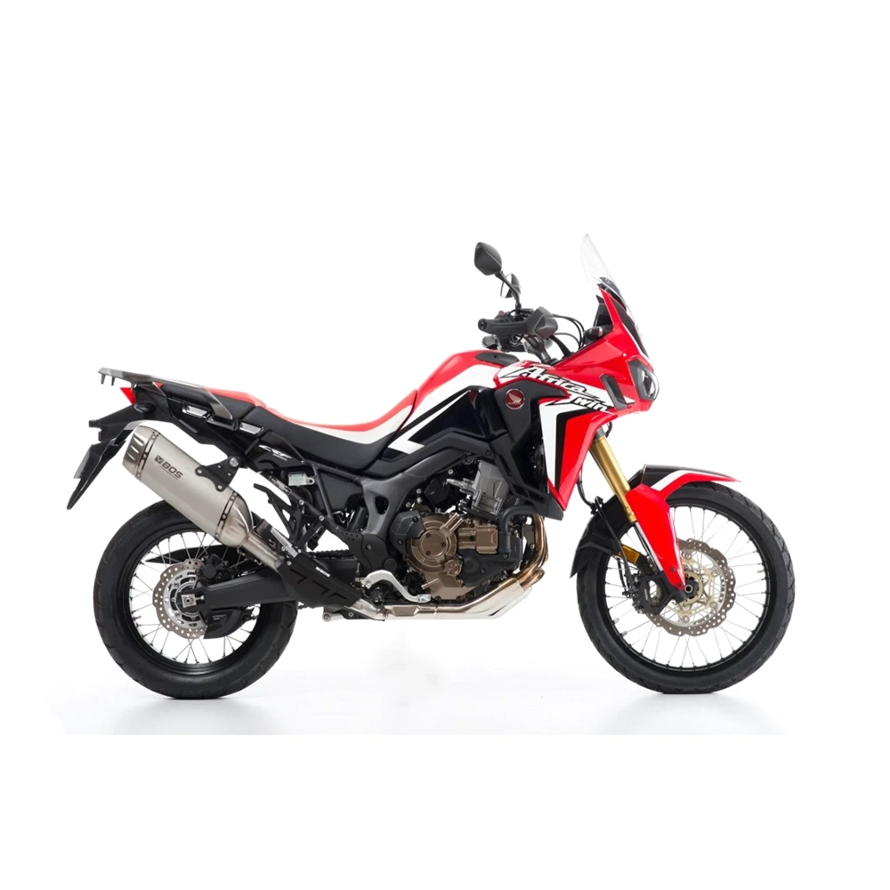 Auspuff BOS DESERT FOX in Edelstahl- matt zu Honda (CH-Homologiert) EURO4