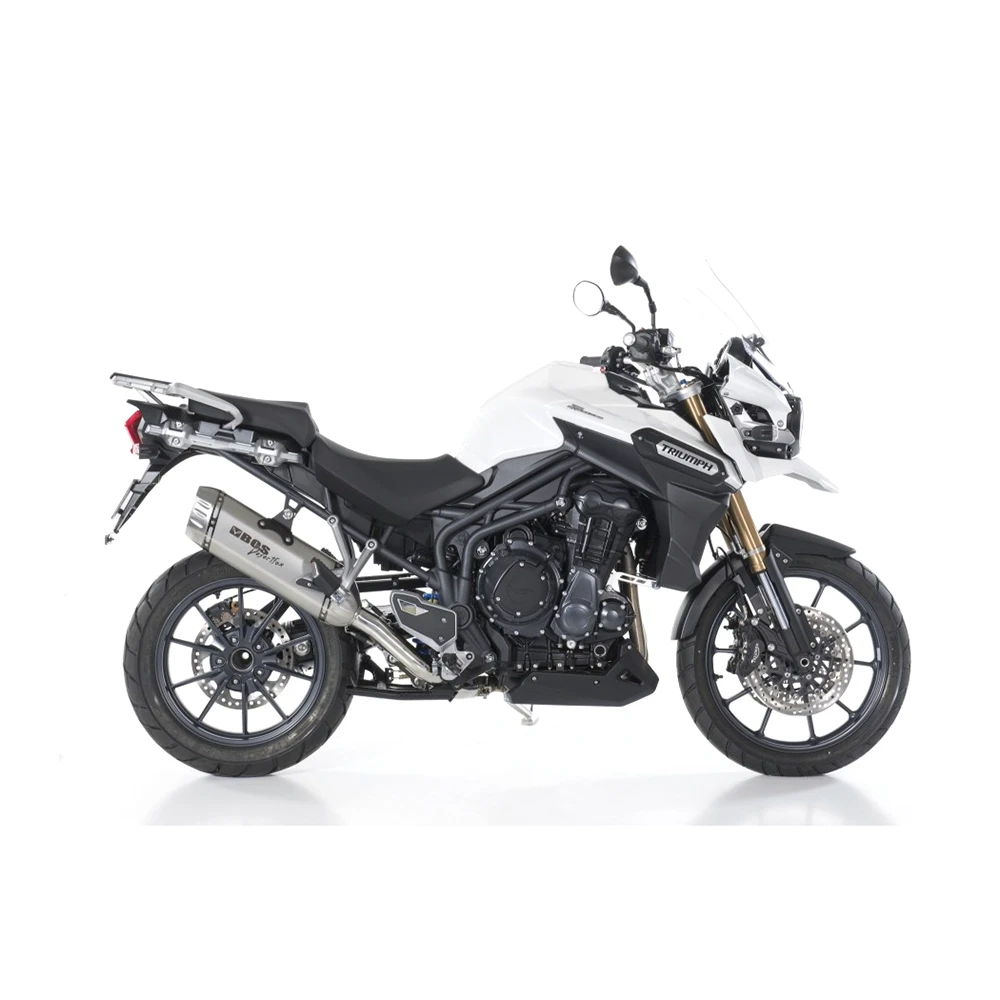 Auspuff BOS DESERT FOX in Edelstahl- matt zu Triumph (CH-Homologiert)