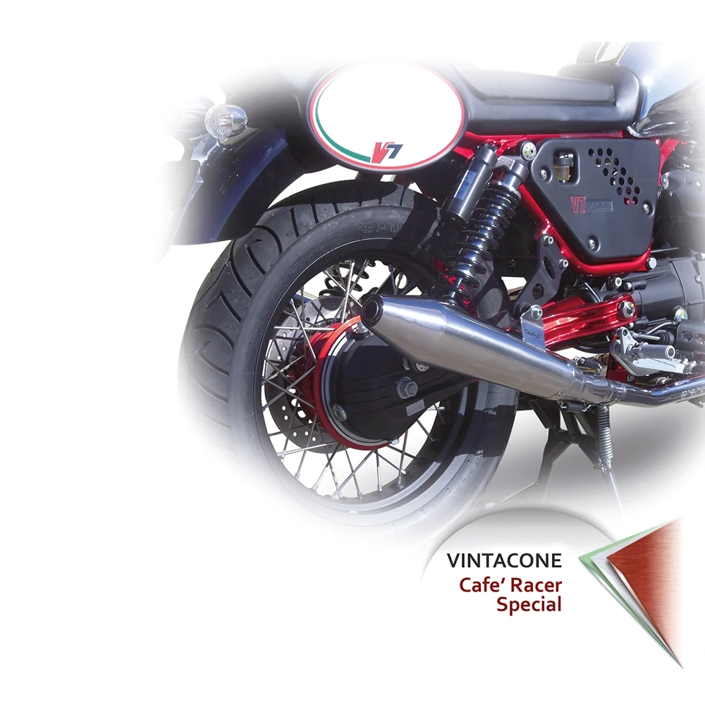 Auspuff GPR Vintacone (Cafe Racer) in inox zu Moto Guzzi (CH-Hom)