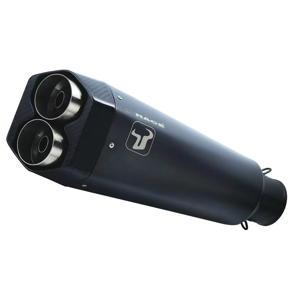 Auspuffanlage IXRACE M9 Dualexit in inox-schwarz zu Kawasaki (CH-Hom)