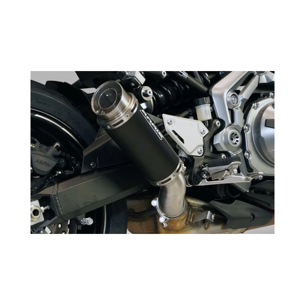 Auspuff BODIS GPC-RS II in INOX/SCHWARZ (SS/BL) zu Kawasaki (CH- Homologie