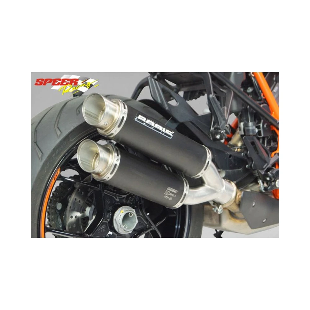 Auspuff BODIS GPX2 in INOX/SCHWARZ (SS/BL) zu KTM (CH- Homologiert) EURO4