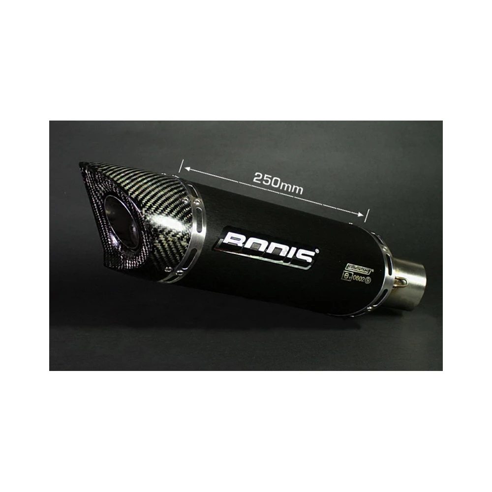 Auspuff BODIS OVAL Q1S in INOX/SCHWARZ (SS/BL) zu Triumph (CH- Homologiert
