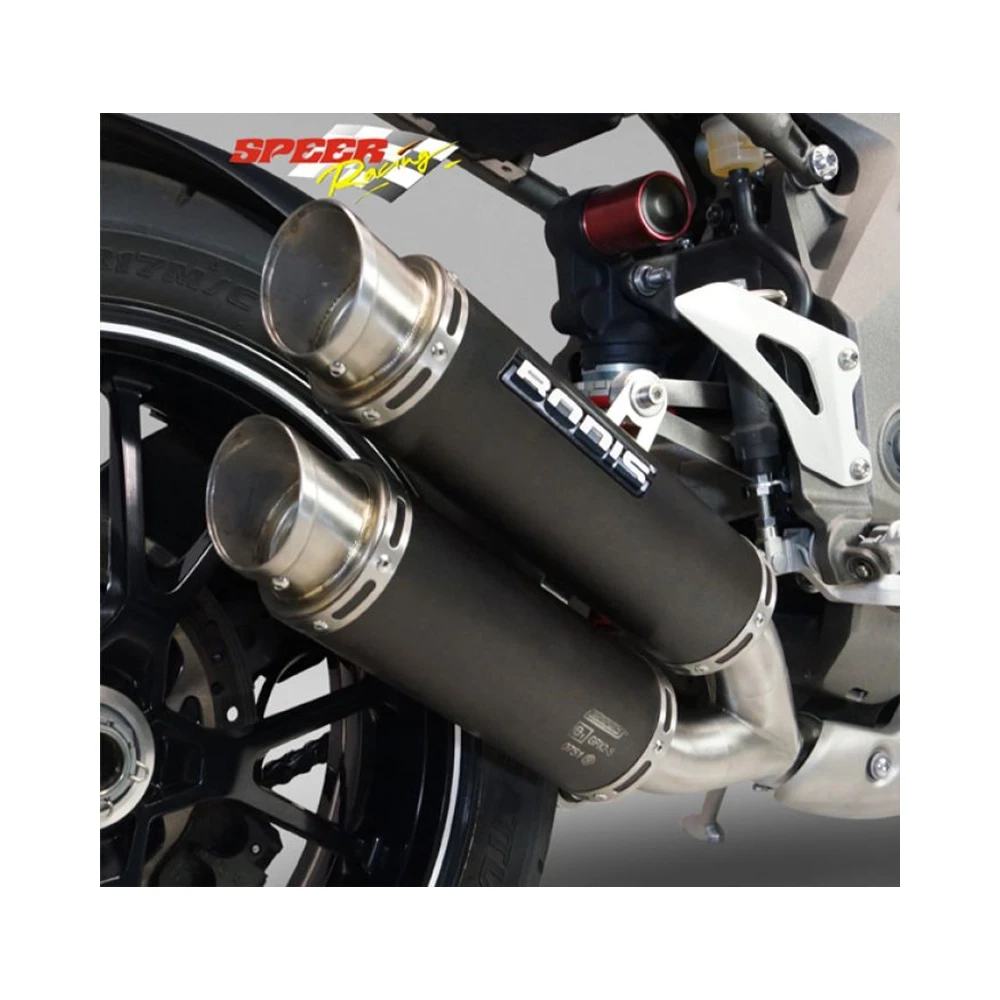 Auspuff BODIS GPX2 in INOX/SCHWARZ (SS/BL) zu Triumph (CH- Homologiert)