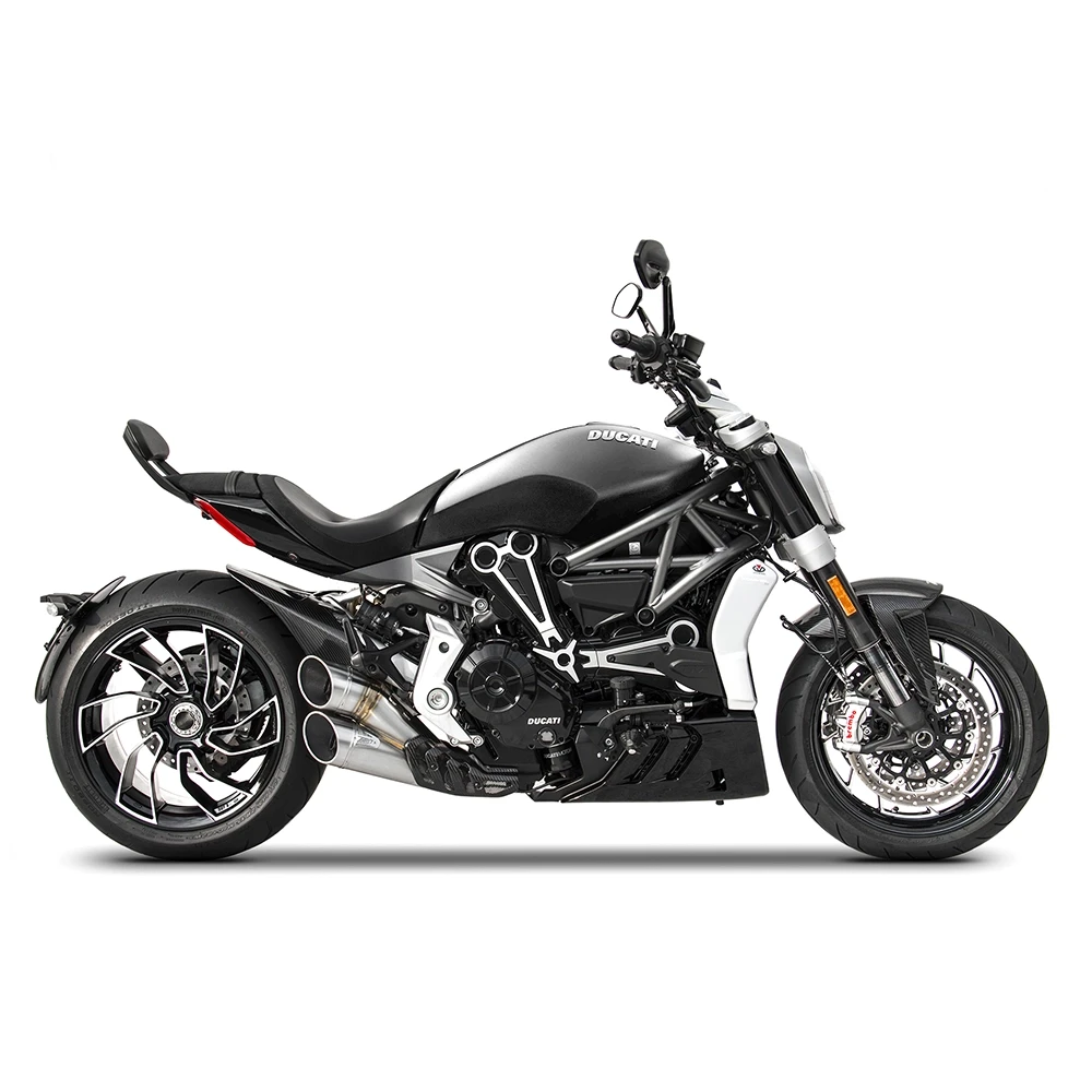 Auspuffanlage ZARD SIDE PIPE (2 in 1 in 2) in Inox zu Ducati (CH- Homologi