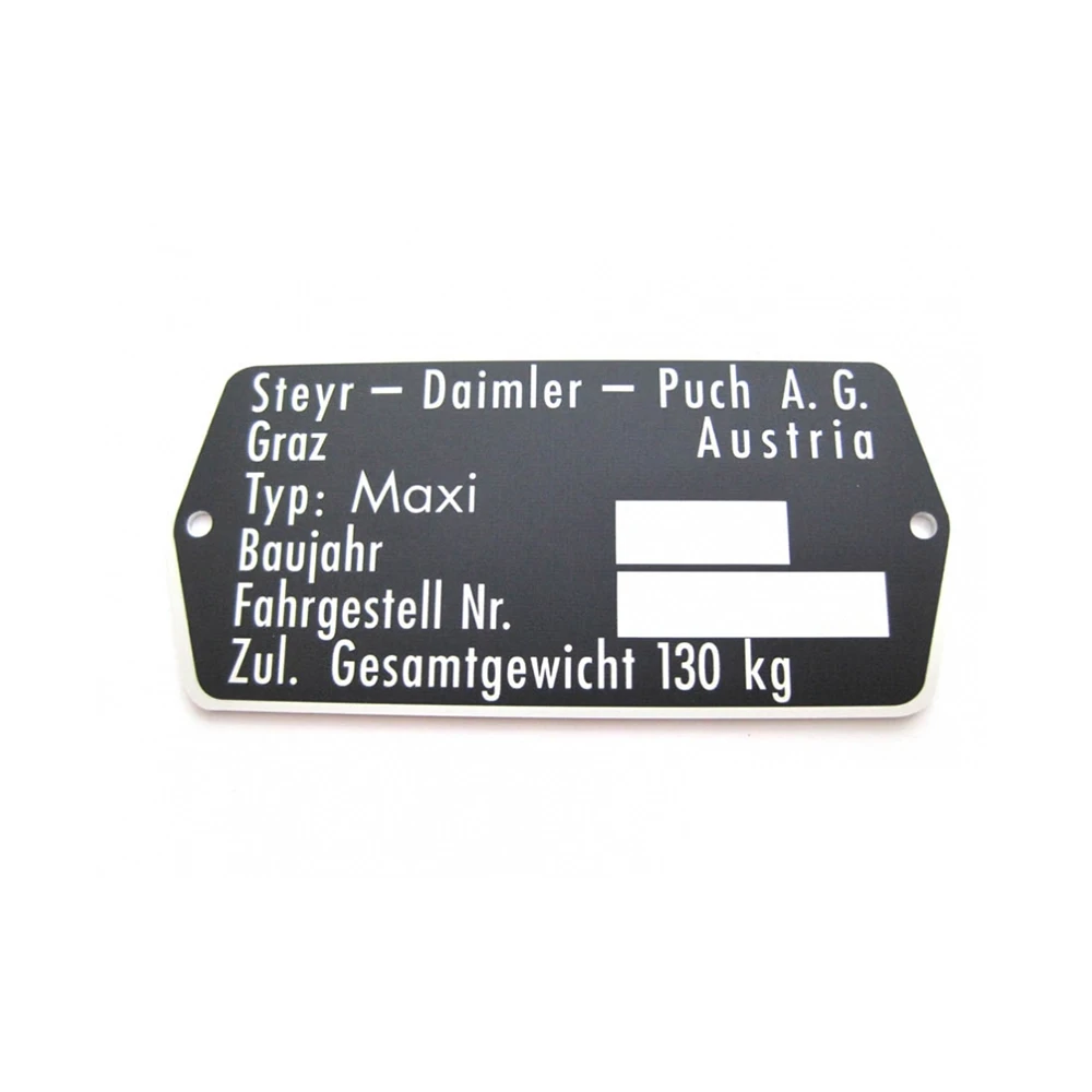 Typenschild STEYR-DAIMLER-PUCH - Typ: Maxi N