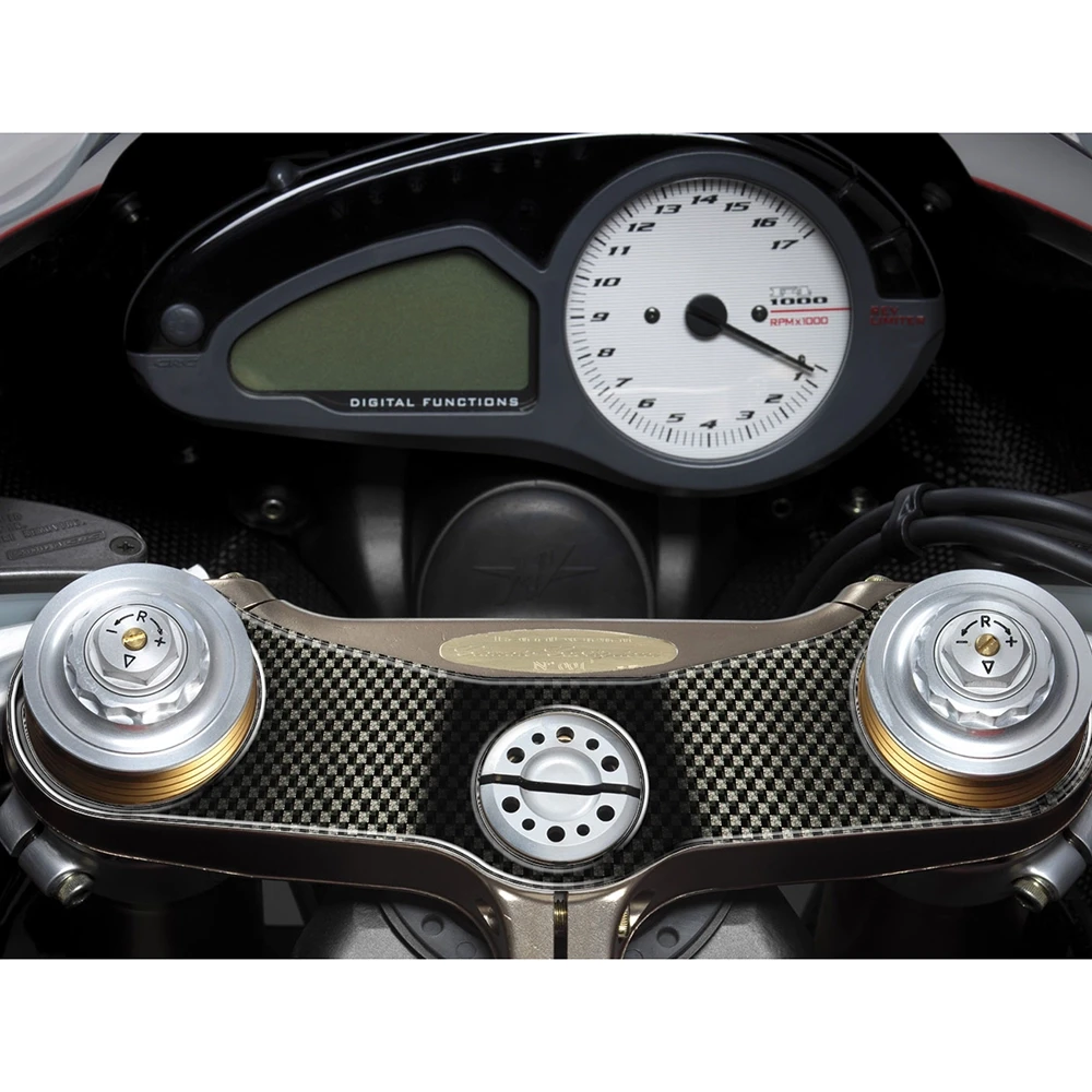 Gabelbrücken- Protektor PRINT in carbon-look zu MV Agusta