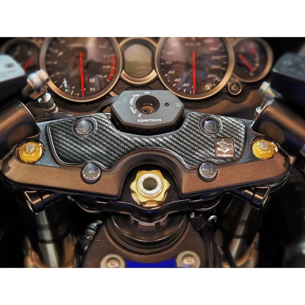 Gabelbrücken- Protektor PRINT in carbon-look zu Suzuki