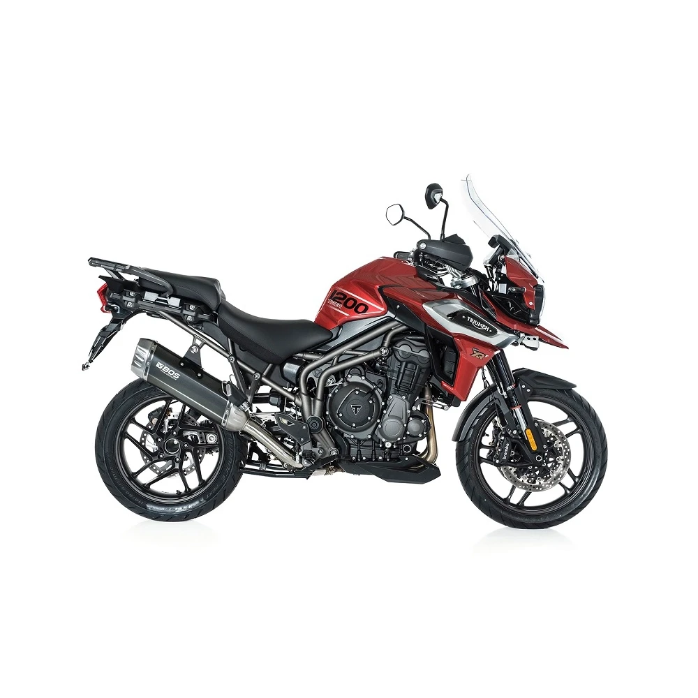 Auspuff BOS DESERT FOX in Carbon zu Triumph (CH-Homologiert) EURO4