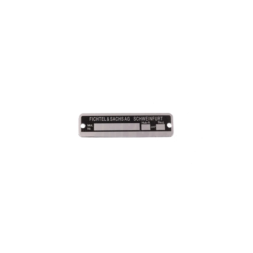 Typenschild FICHTEL & SACHS AG - Typ: Sachs (15 x 58mm)