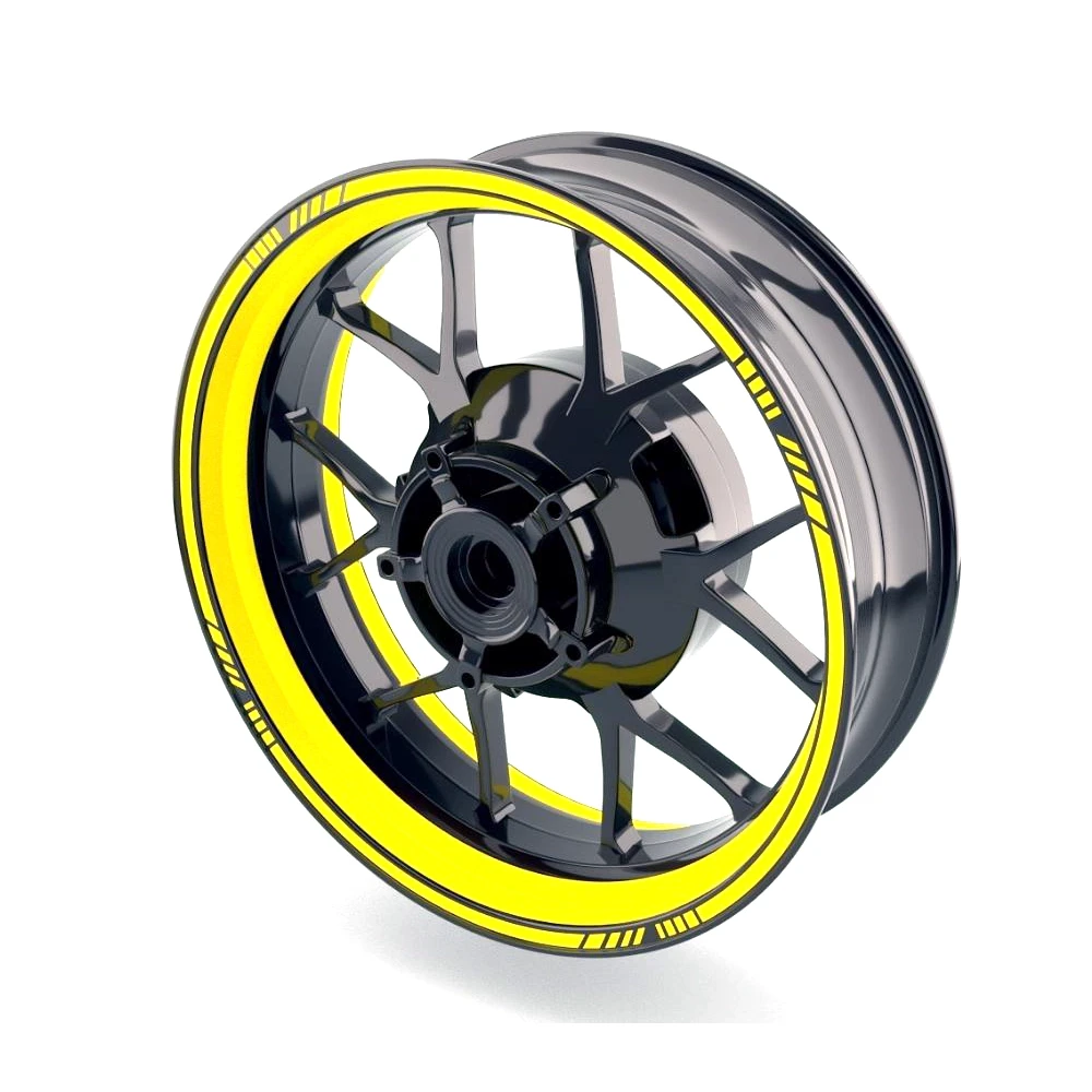 Wheelsticker TECH STANDARD - WIDE STRIPES in gelb (beidseitig/vorne
