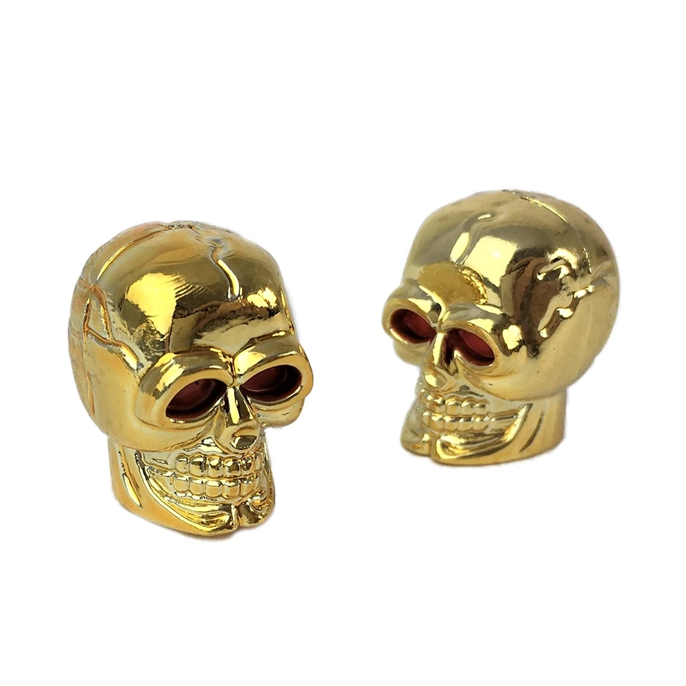 Ventildeckel MOPED KINGS (Paar) SKULL in gold