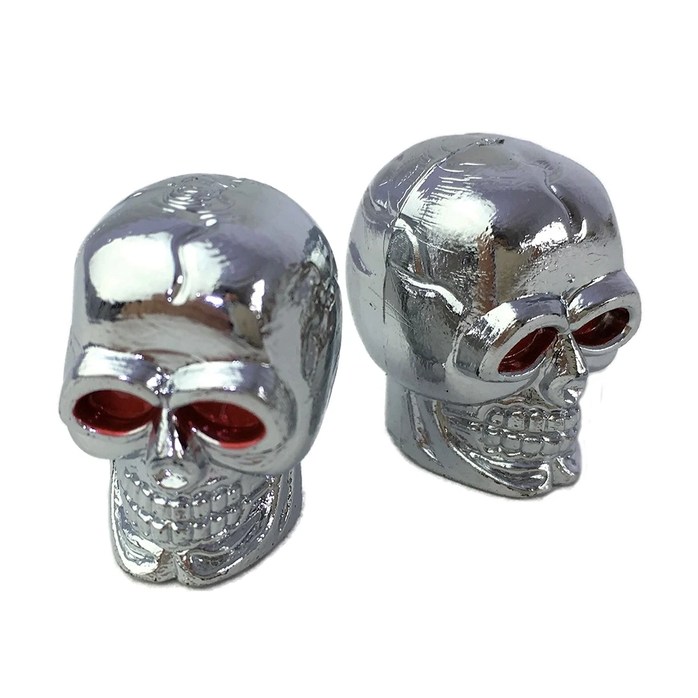 Ventildeckel MOPED KINGS (Paar) SKULL in chrom