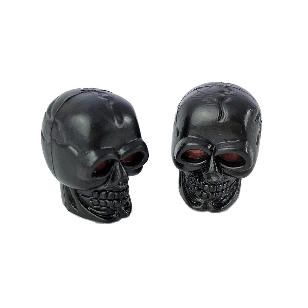 Ventildeckel MOPED KINGS (Paar) SKULL in schwarz