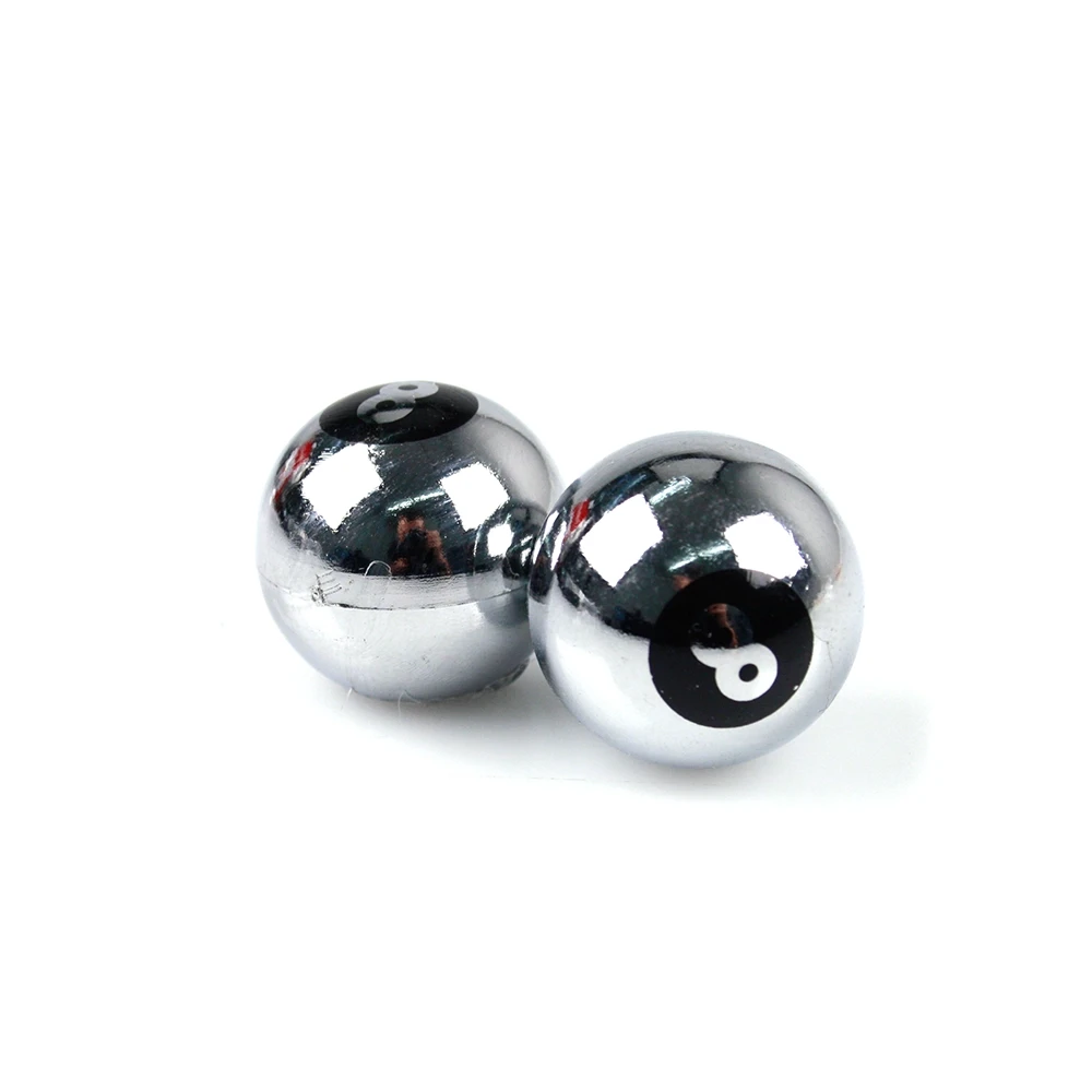 Ventildeckel MOPED KINGS (Paar) EIGHT BALL in chrom