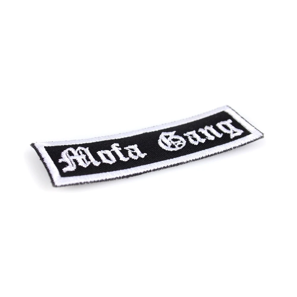 Aufnäher MOPED KINGS Mofa Gang in schwarz/weiss (B 80 x H 25mm)