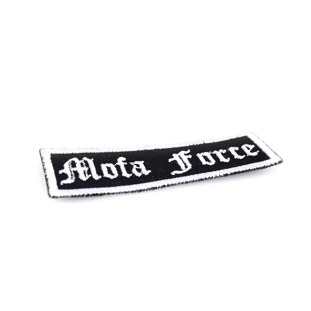Aufnäher MOPED KINGS Mofa Force in schwarz/weiss (B 80 x H 25mm)