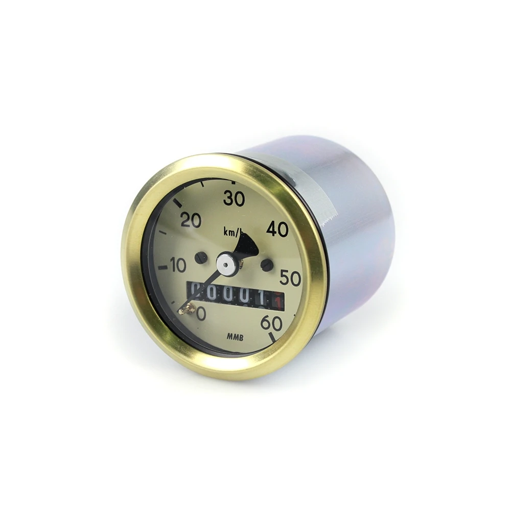 Tacho-Kopf MMB (Typ VDO) Ø 48mm bis 60 km/h (Zifferblatt: elfenbein / Ring