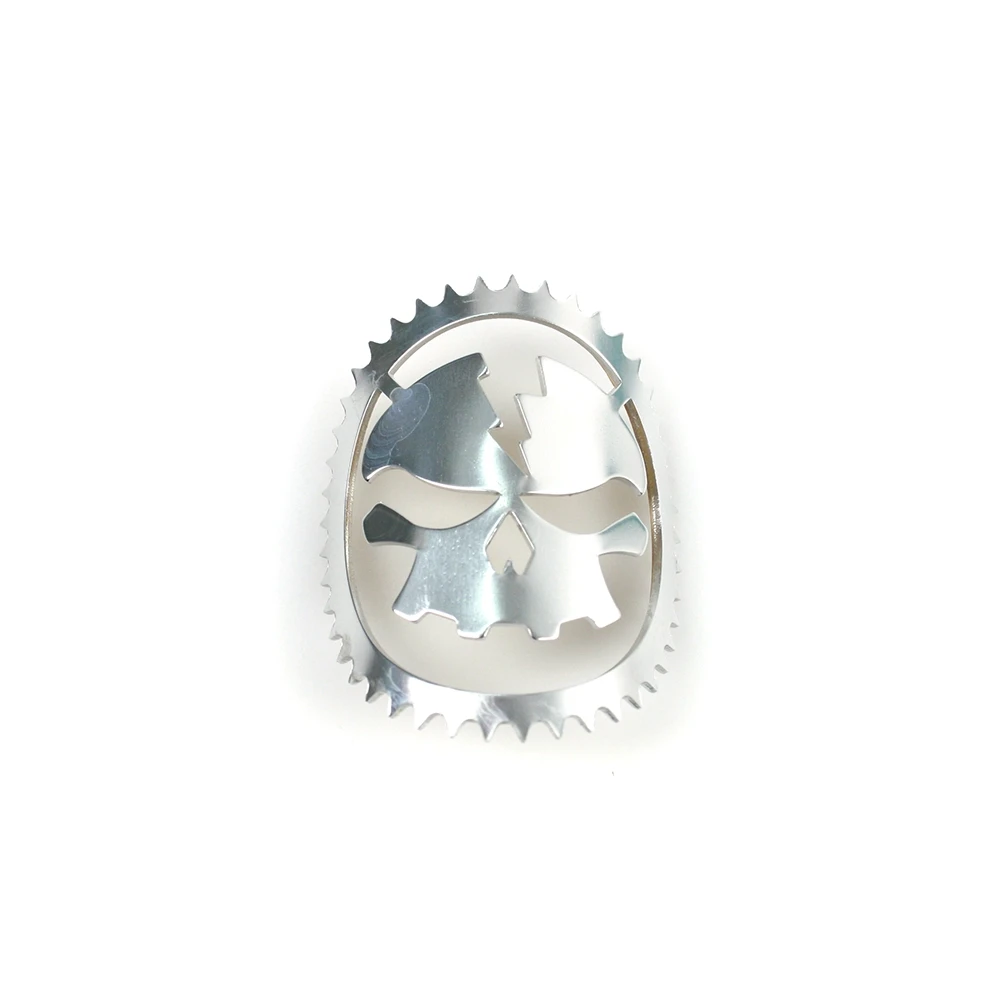 Lenkkopfschild MOPED KINGS SKULLY in chrom (Ø 50 x T 1mm)