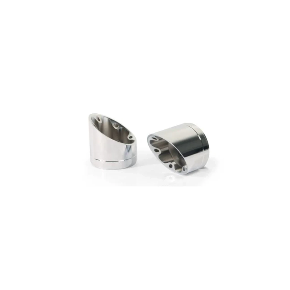 Endkappe REMUS SLASH CUTV1 (Paar) in CHROM zu Auspuff CUSTOM Ø 90mm ohne E
