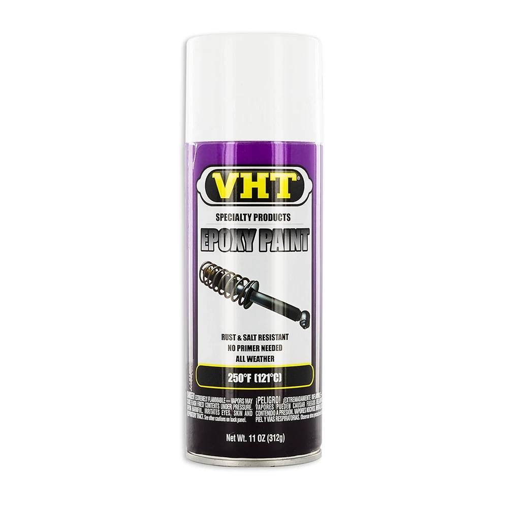 Farbspray VHT EPOXY PAINT für Fahrwerk/Werkzeug WEISS GLANZ bis 121°C (400 ml)