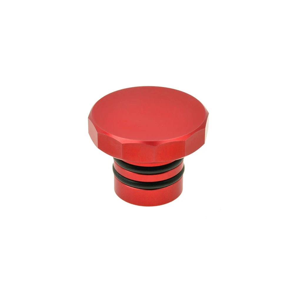 Tankdeckel AKOA DODECAGON, aus Aluminium, gefräst, in rot zu Puch Maxi
