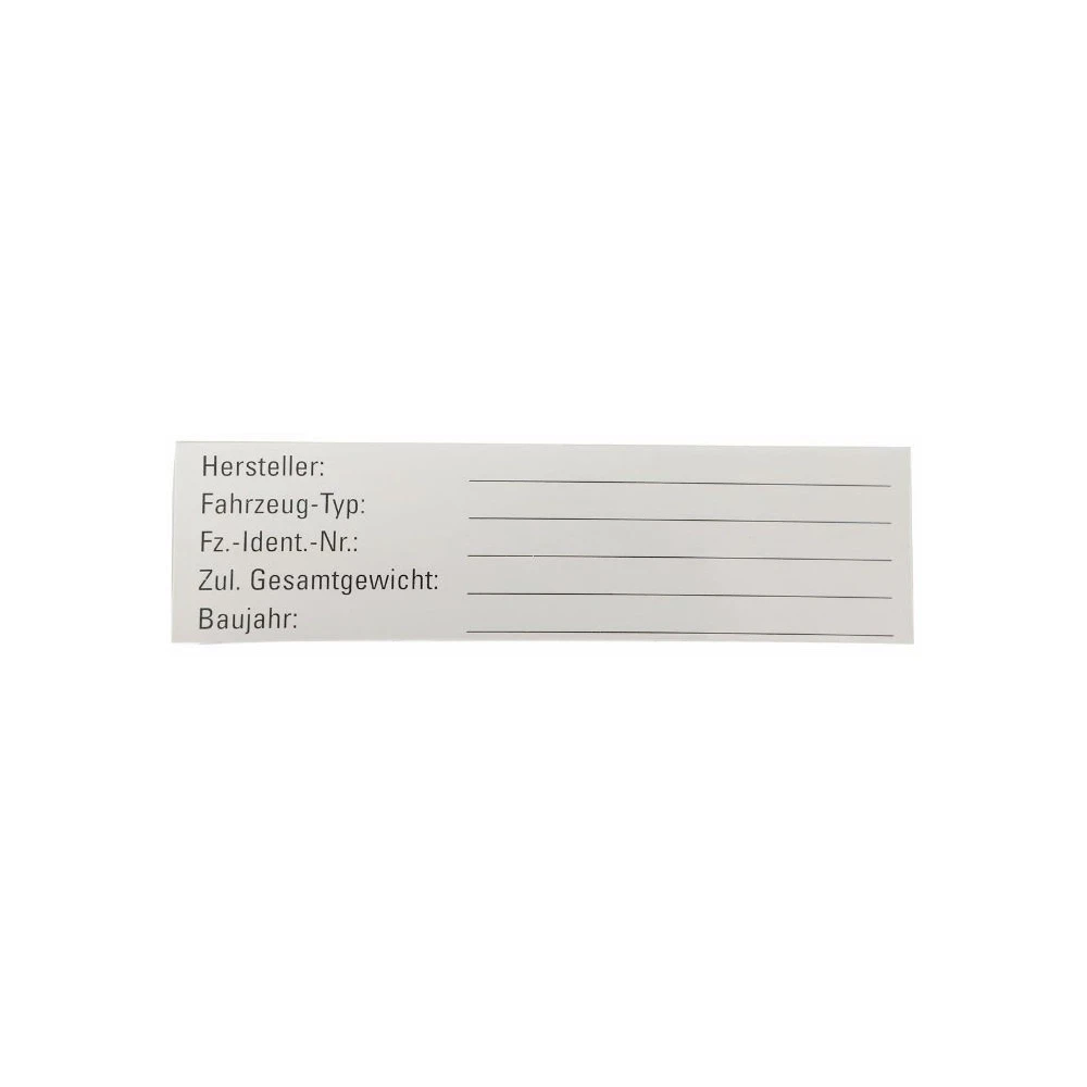 Typenschild Universal (100x27mm) zum kleben