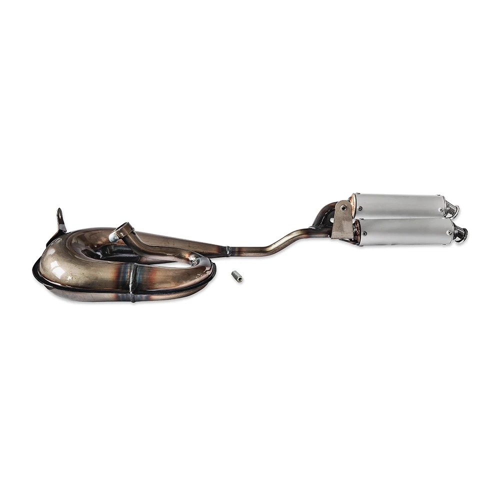 Auspuff FAST-ARROW Cirquit Twin in roh, unlackiert zu Piaggio Ciao