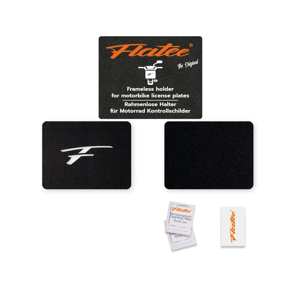 Kennzeichenhalter Flatee ORIGINAL Rahmenlos Motorrad 13x17cm