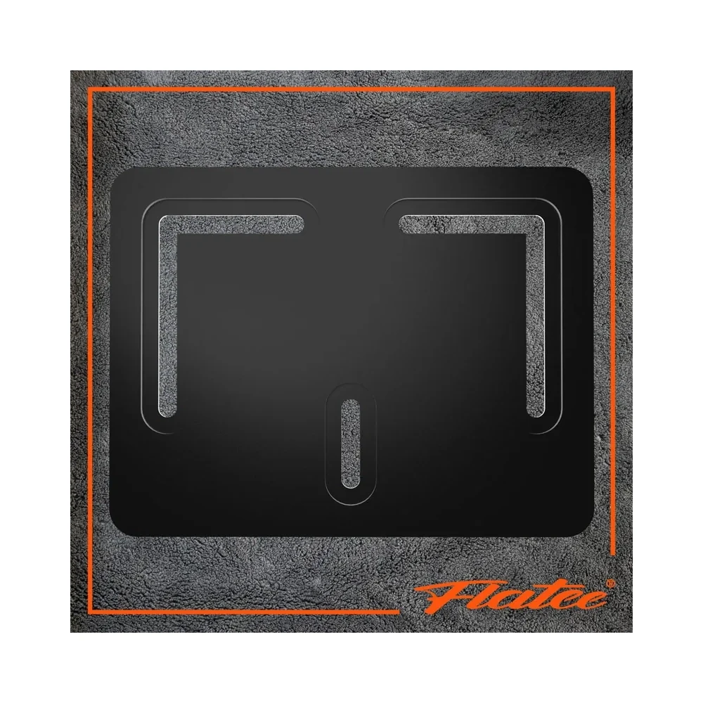 Montageplatte Flatee Motorrad Aluminium schwarz pulverbeschichtet 13x17cm