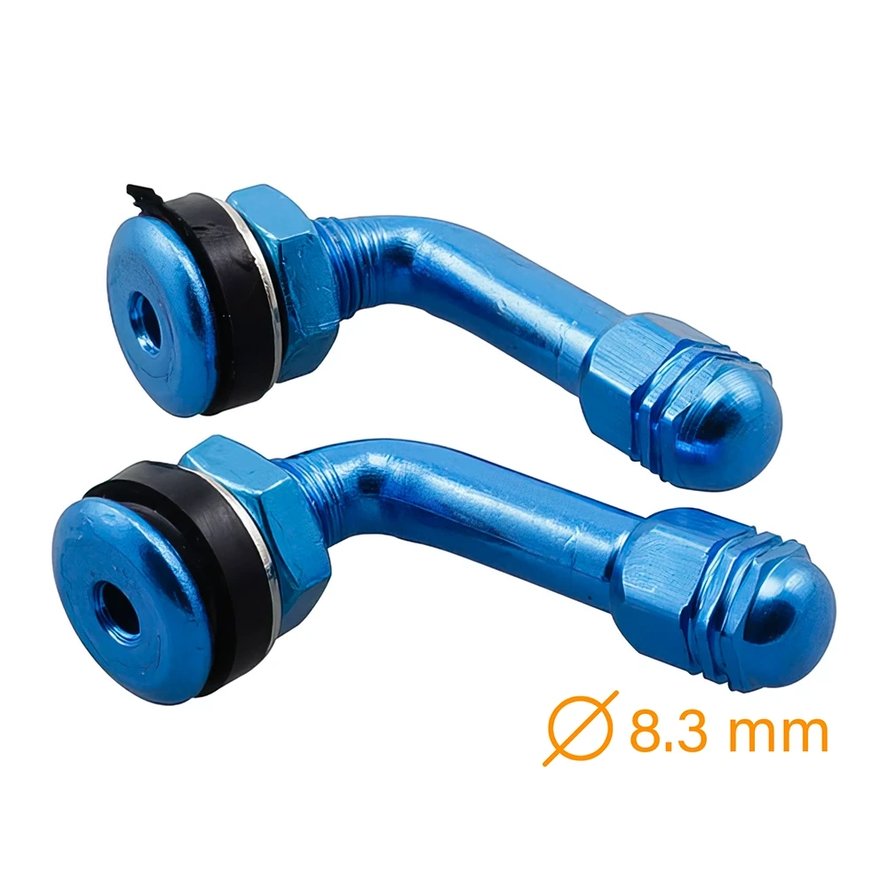 Ventile 90° 8.3mm blau eloxiert (2 Stück) für Tubelessfelge