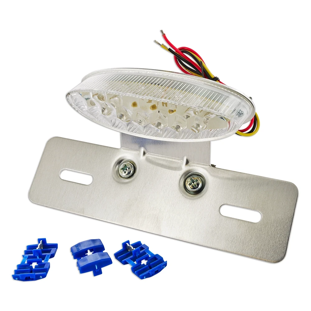 Rücklicht oval LED mit Nummernhalter weiss CE