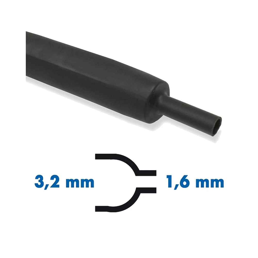 Wärmeschrumpfschlauch (Schrumpfrate 2:1) ungeschrumpft Ø 3.2mm x 12m