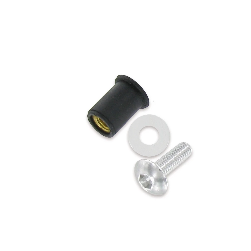 Gummiklemmmuttern M5x15mm inkl. Schrauben alu-silber (10 Stück)