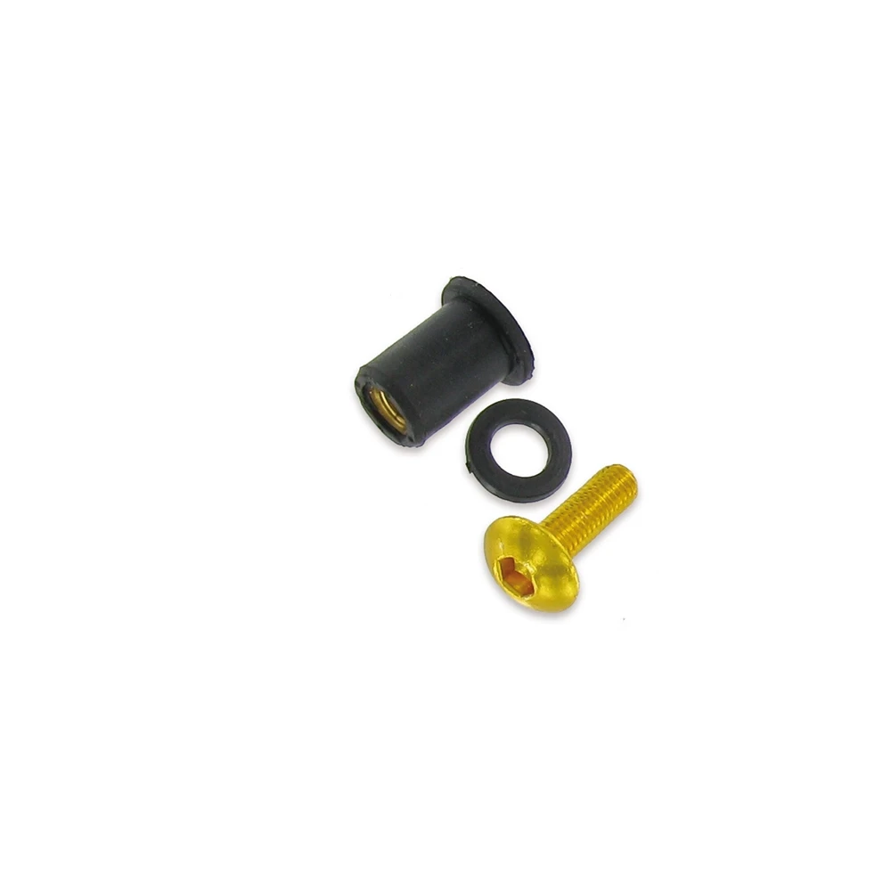 Gummiklemmmuttern M5x16mm inkl. Schrauben gold (8 Stück)