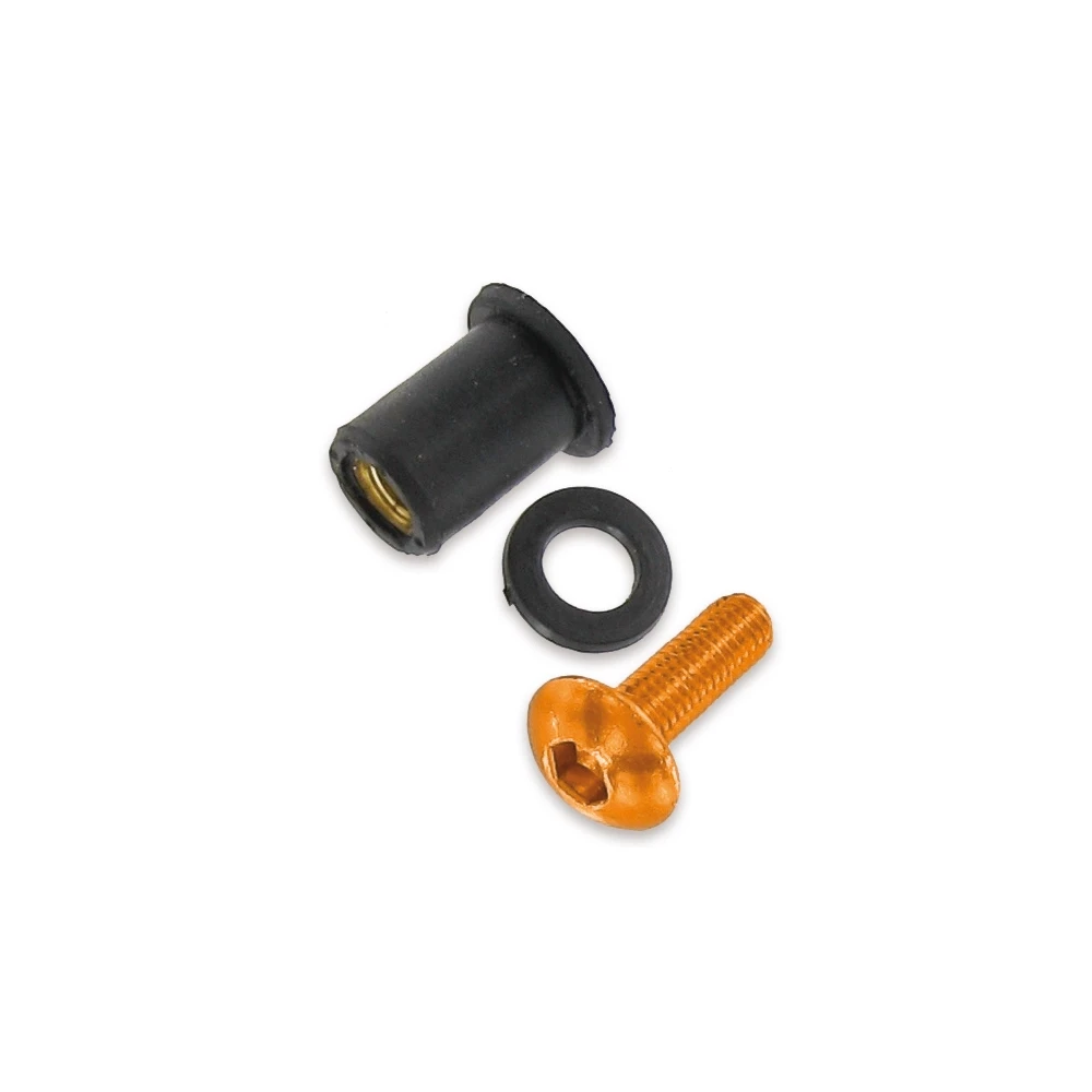 Gummiklemmmuttern M5x16mm inkl. Schrauben orange (8 Stück)