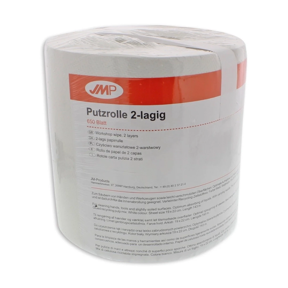 Putzpapier JMP Rolle 2-lagig 650 Blatt 19x22cm mit Traggriff