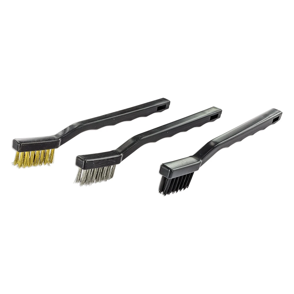 Reinigungsbürsten-Set 3Stk Kunststoff, Messing, Stahl 35x10mm