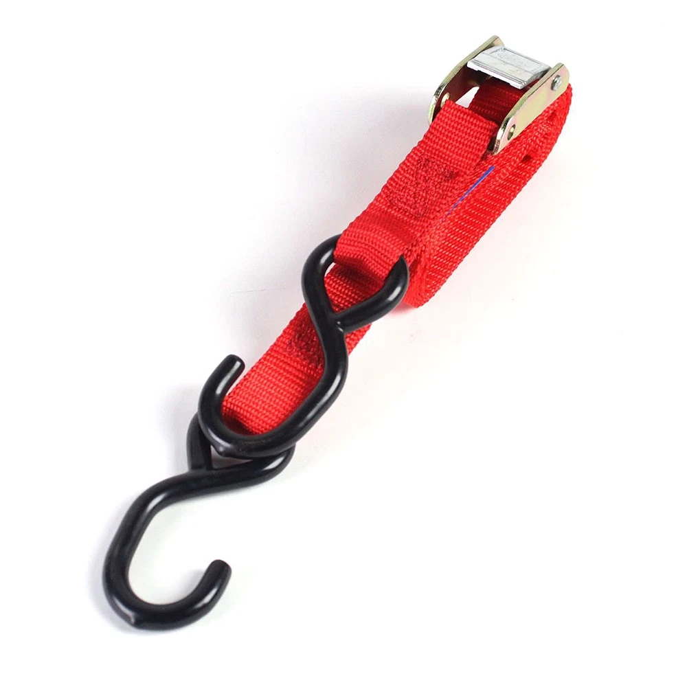 Zurrgurt mit Haken BIKEIT 4 Stück (L 1.8m x B 25mm), rot
