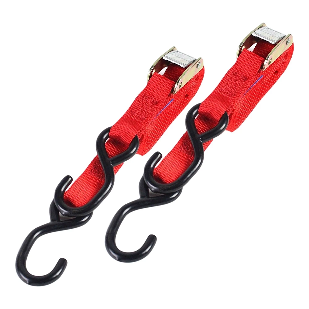 Zurrgurt mit Haken BIKEIT Paar (L 1.8m x B 25mm), rot