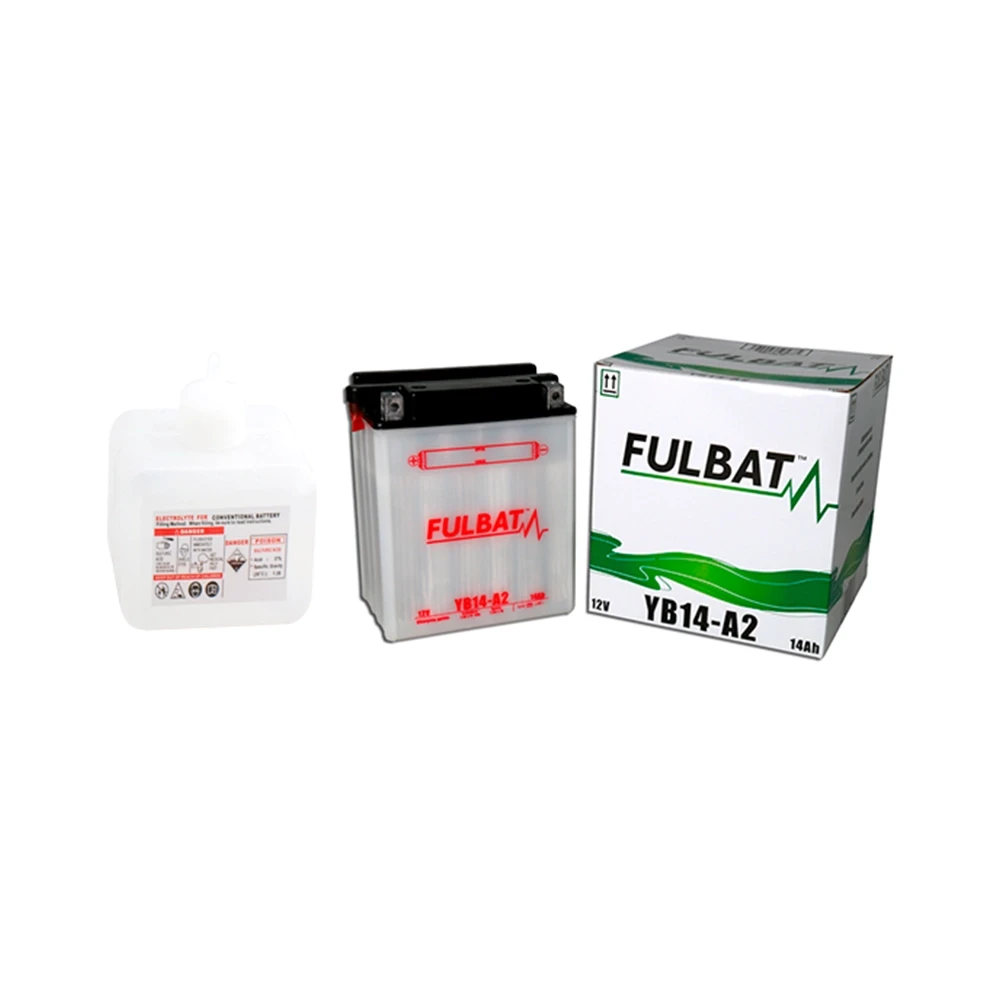 Batterie YB14-A2 FULBAT offen mit Säurepaket FB14-A2