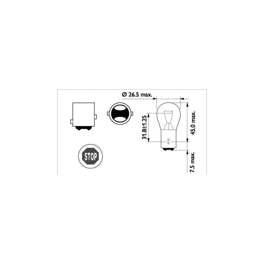 Glühlampe BAY15d 12V 21/5W Philips