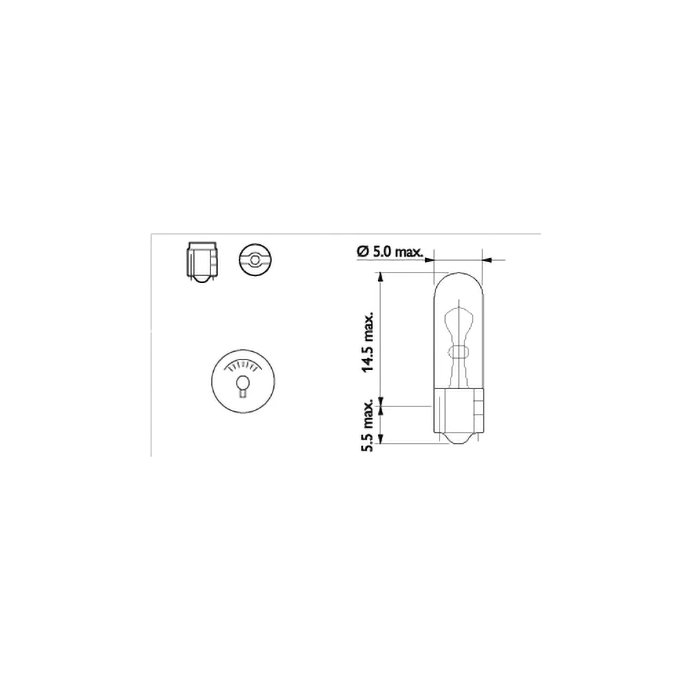 Glühlampe Glassockel T5 12V 1.2W Philips