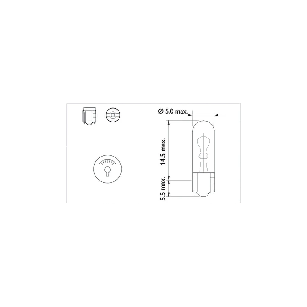 Glühlampe Glassockel T5 12V 2W Philips