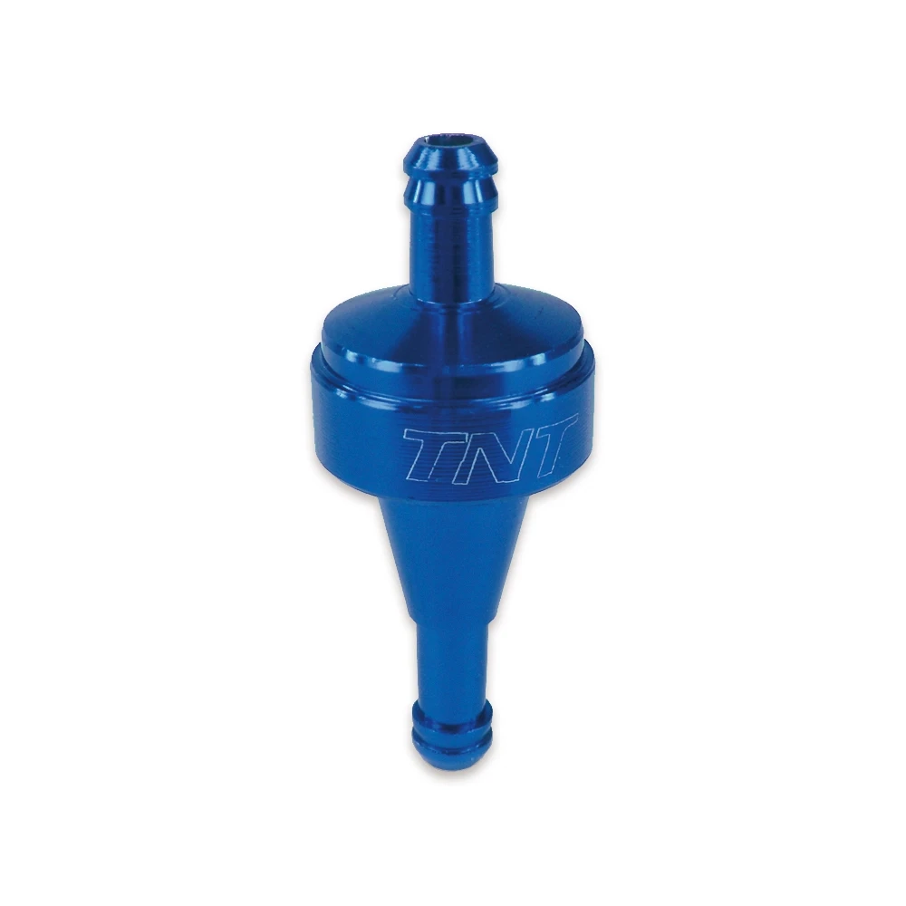Benzinfilter Alu CNC (Ø 6mm) blau eloxiert 