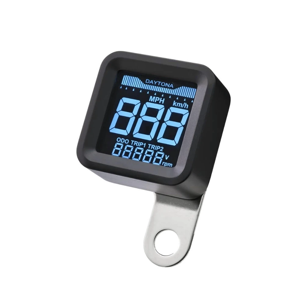 Tachometer DAYTONA CUBE digitaler LCD-Tacho mit Drehzahlmesser 50x50mm schwarz