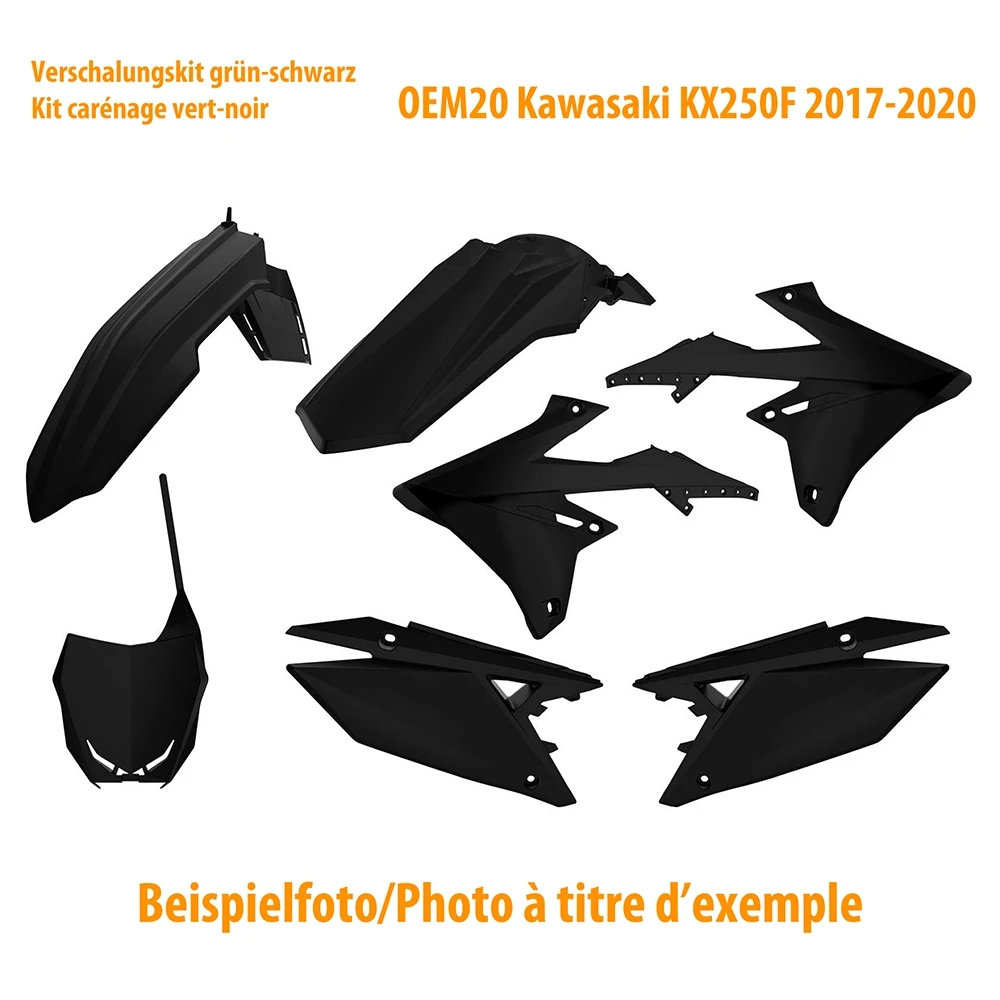 Verkleidungskit grün-schwarz OEM20 Kawasaki KX250F 2017-2020