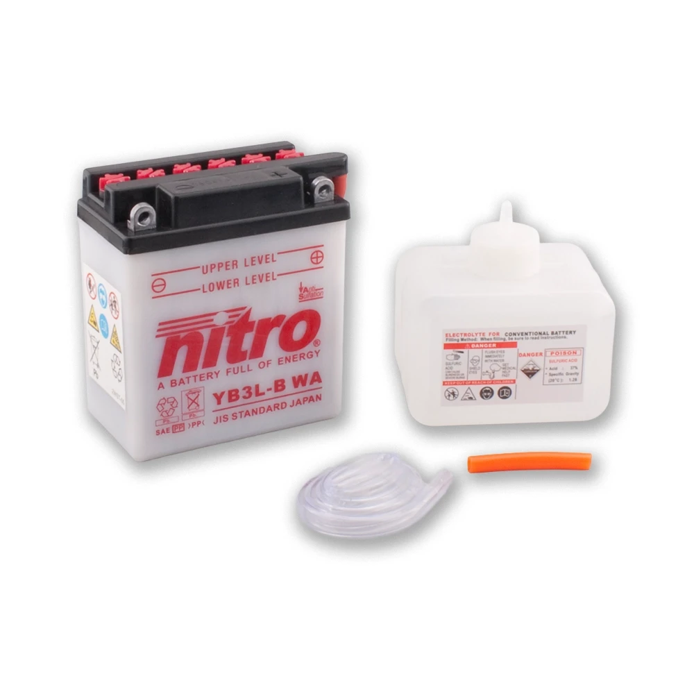 Batterie YB3L-B Nitro offen mit Säurepaket (NB3L-B)