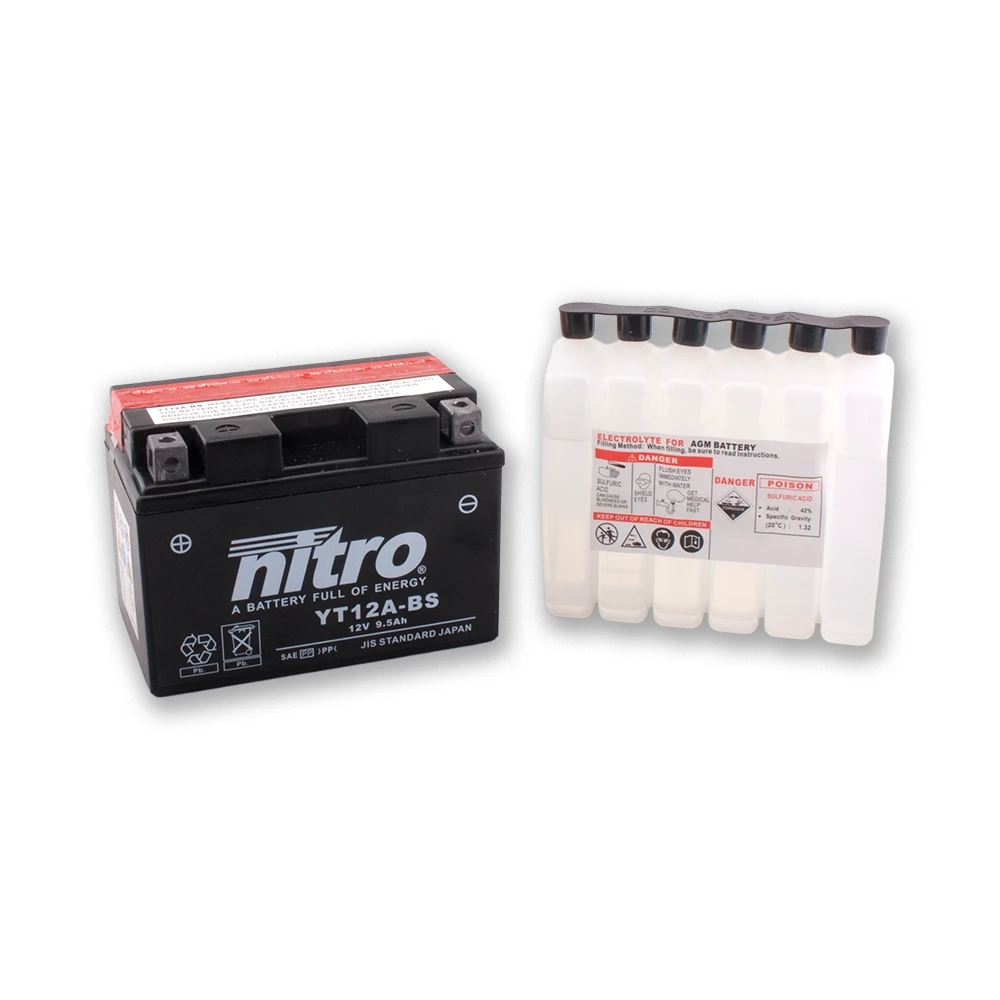 Batterie YT12A-BS Nitro mit Säurepaket (NT12A-BS)
